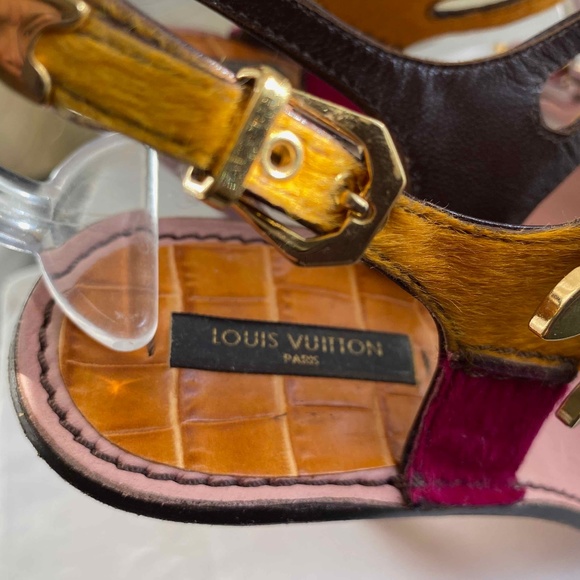 Louis Vuitton heels- slingbacks adjustable buckle size 39-9 exotic leather 39-9 - Picture 8 of 10